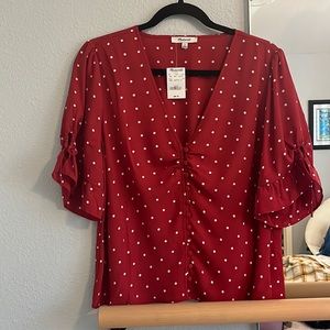 NWT Madewell polka dot shirt
